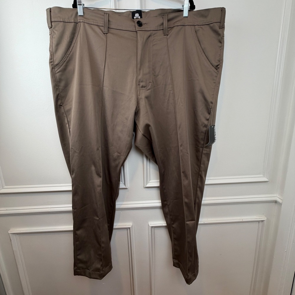 Winston‎ Mens Brown Chino Trousers Size 48 Flat Front Cotton Blend Made in Peru